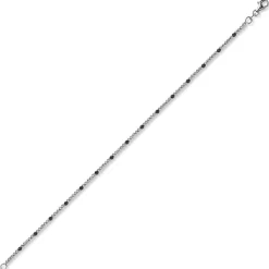 1,8mm Kugel-Armband Armkette aus 750 Gold Weißgold teil-schwarz-rhodiniert 19cm