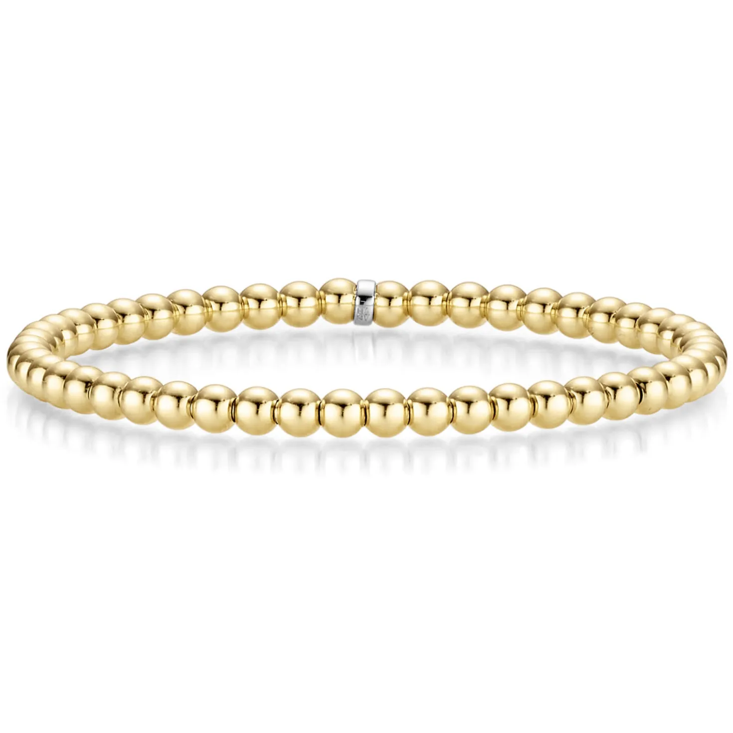 4mm Kugel-Armband Armreif Armschmuck elastisch 585 Gold Gelbgold stretch