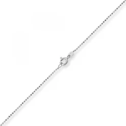 1mm Kugelkette diamantiert Kette Goldkette Halskette aus 750 Gold Weißgold, 42cm