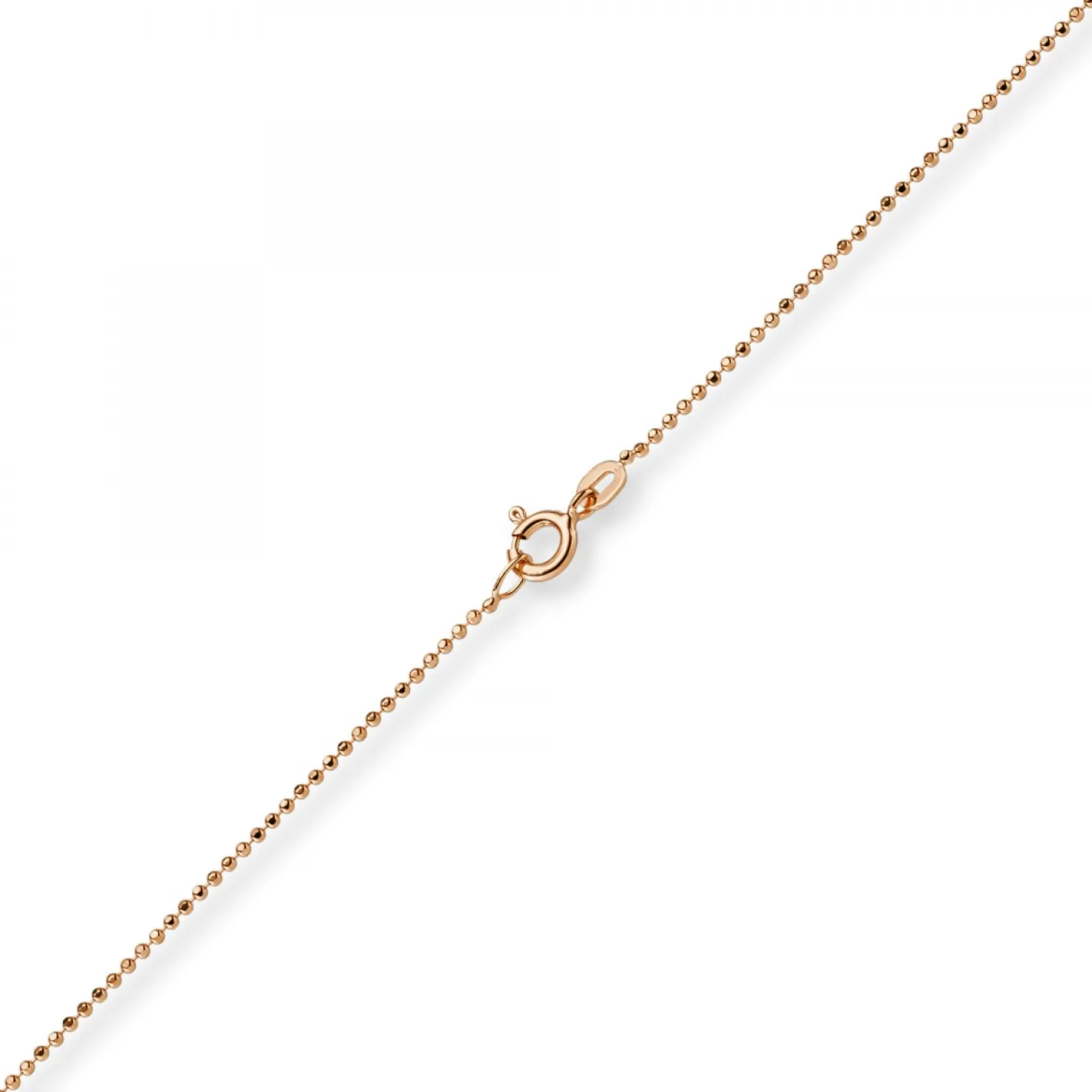 1mm Kugelkette diamantiert Kette Goldkette Halskette aus 585 Gold Rotgold, 55cm