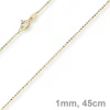 1mm Kugelkette diamantiert Kette Goldkette Halskette aus 585 Gold Gelbgold, 45cm