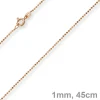 1mm Kugelkette diamantiert Kette Goldkette Halskette aus 585 Gold Rotgold, 45cm