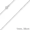 1mm Kugelkette diamantiert Kette Goldkette Halskette aus 750 Gold Weißgold, 38cm