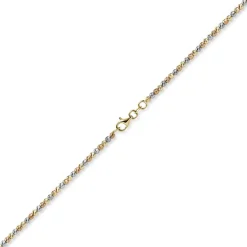 2,2mm Kugelkette Halskette aus 750 Gold gelb/rot/weiß tricolor diamantiert 50cm