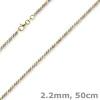 2,2mm Kugelkette Halskette aus 585 Gold gelb/rot/weiß tricolor diamantiert 50cm