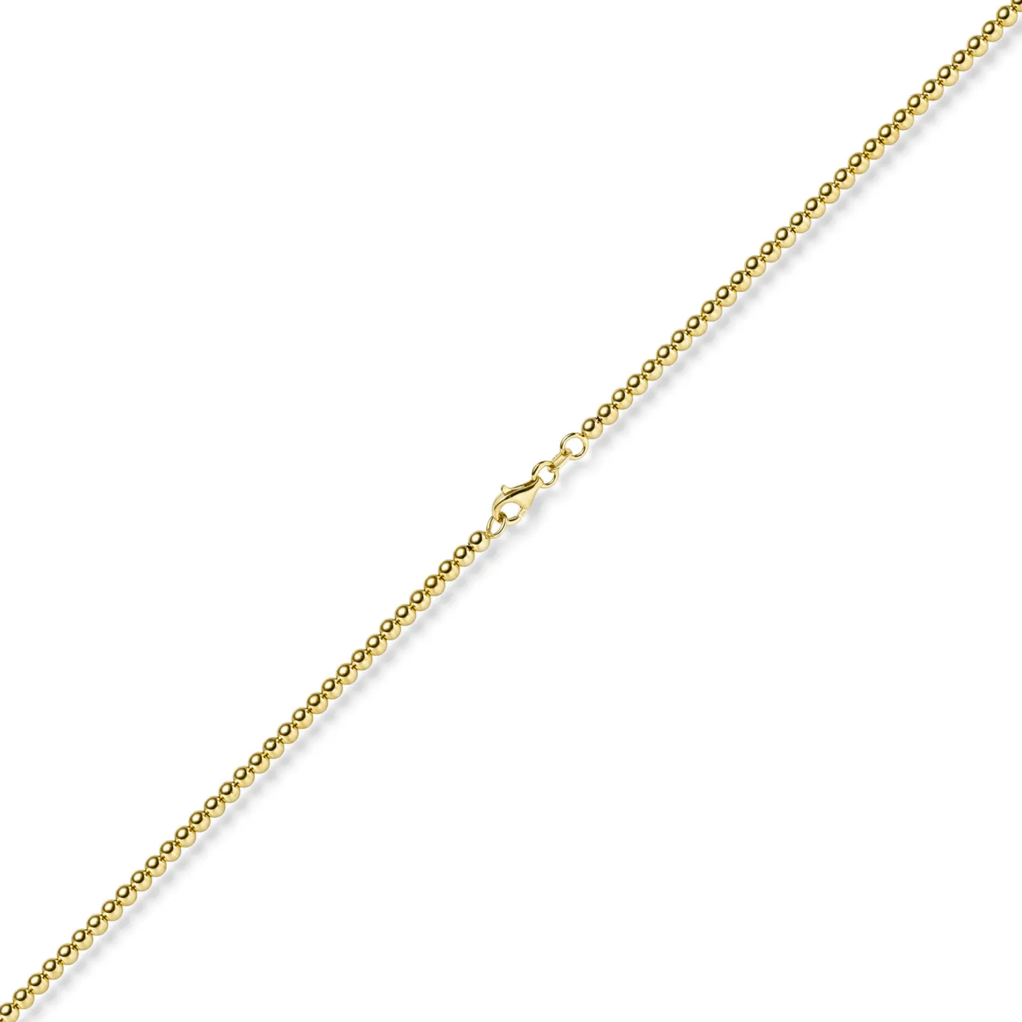 3mm Kugelkette Halskette Collier aus 585 Gold Gelbgold glatt glänzend 50cm