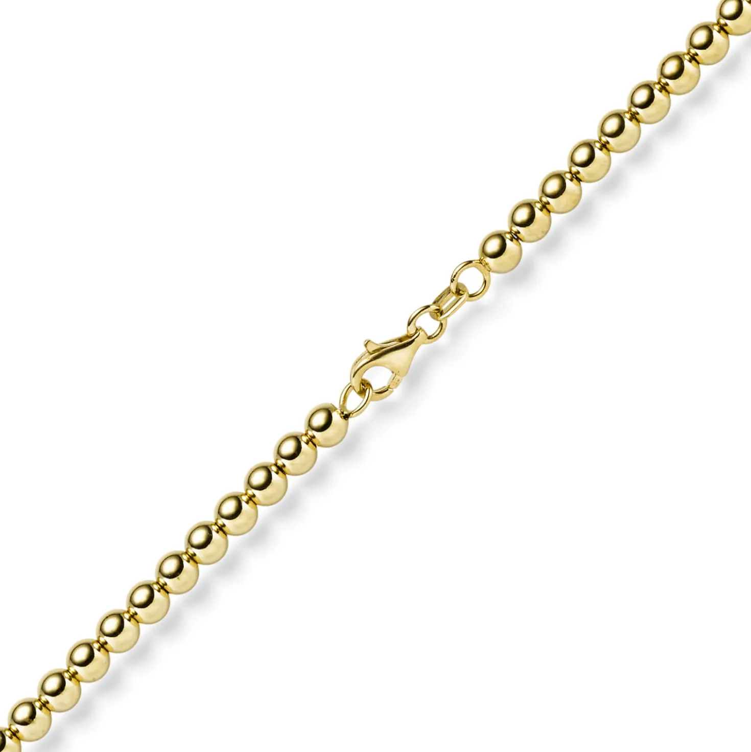 4mm Kugelkette Halskette Collier aus 585 Gold Gelbgold glatt glänzend 50cm