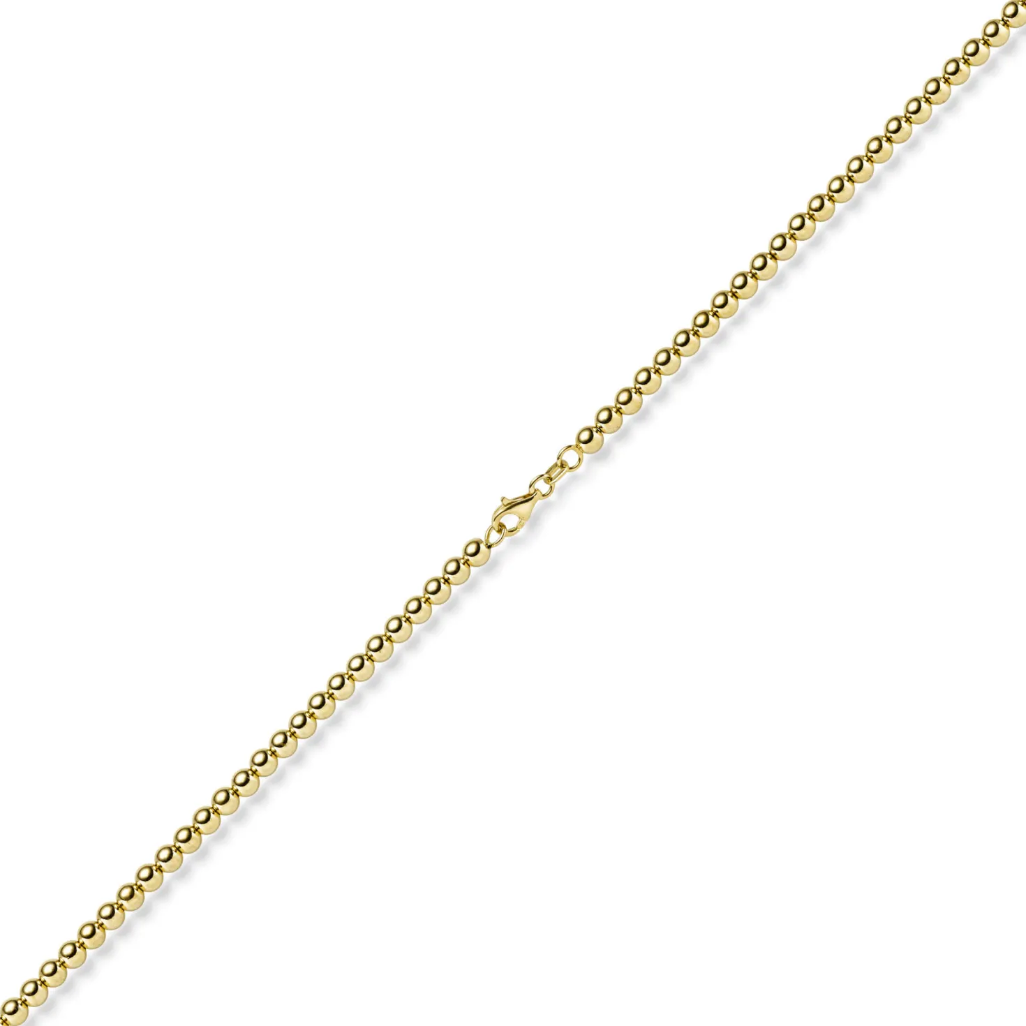 4mm Kugelkette Halskette Collier aus 585 Gold Gelbgold glatt glänzend 50cm