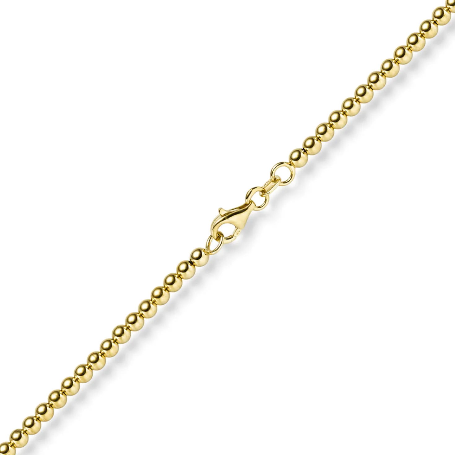 3mm Kugelkette Halskette Collier aus 585 Gold Gelbgold glatt glänzend 45cm
