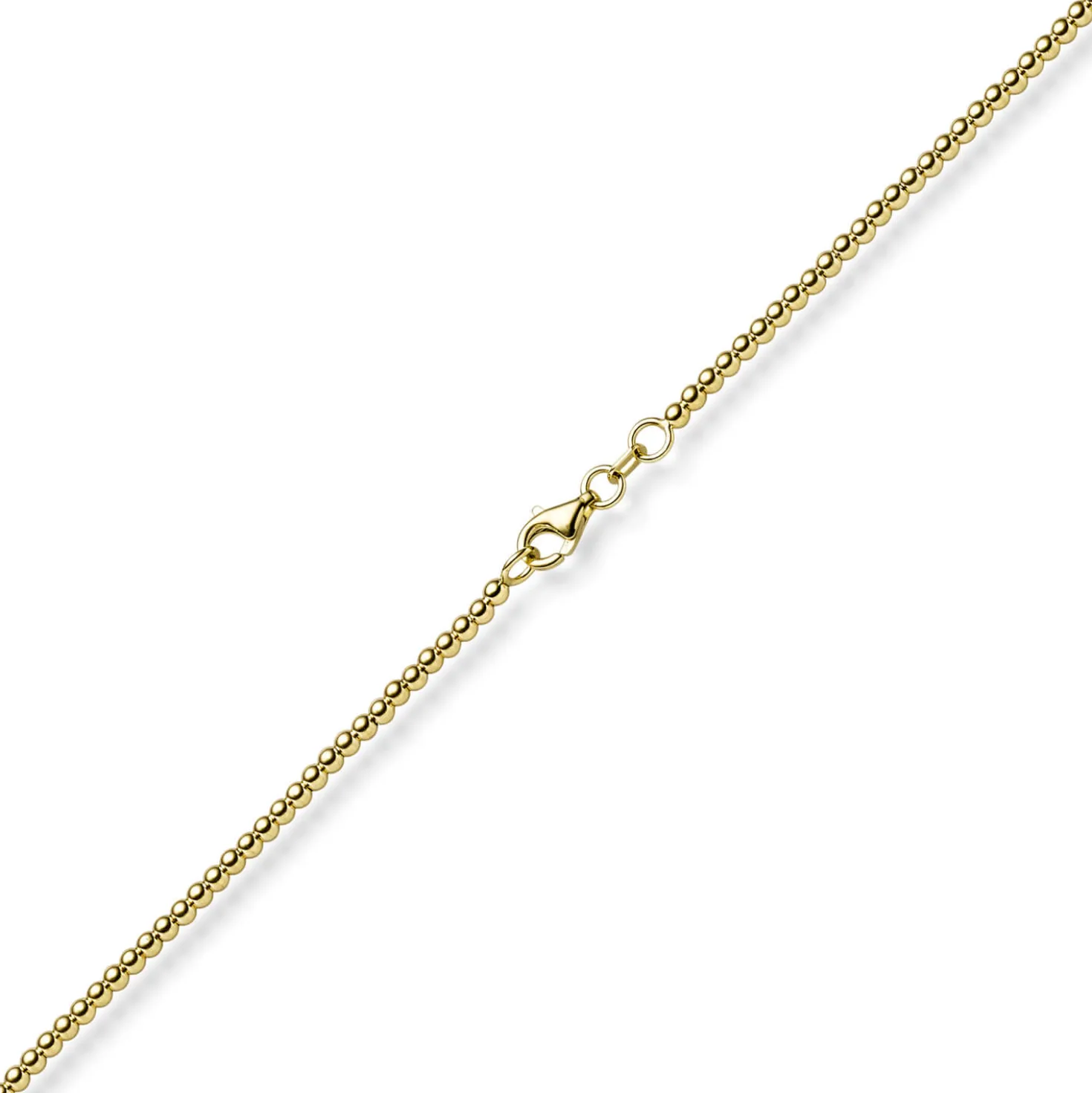 2,2mm Kugelkette Halskette Collier aus 585 Gold Gelbgold glatt poliert 45cm