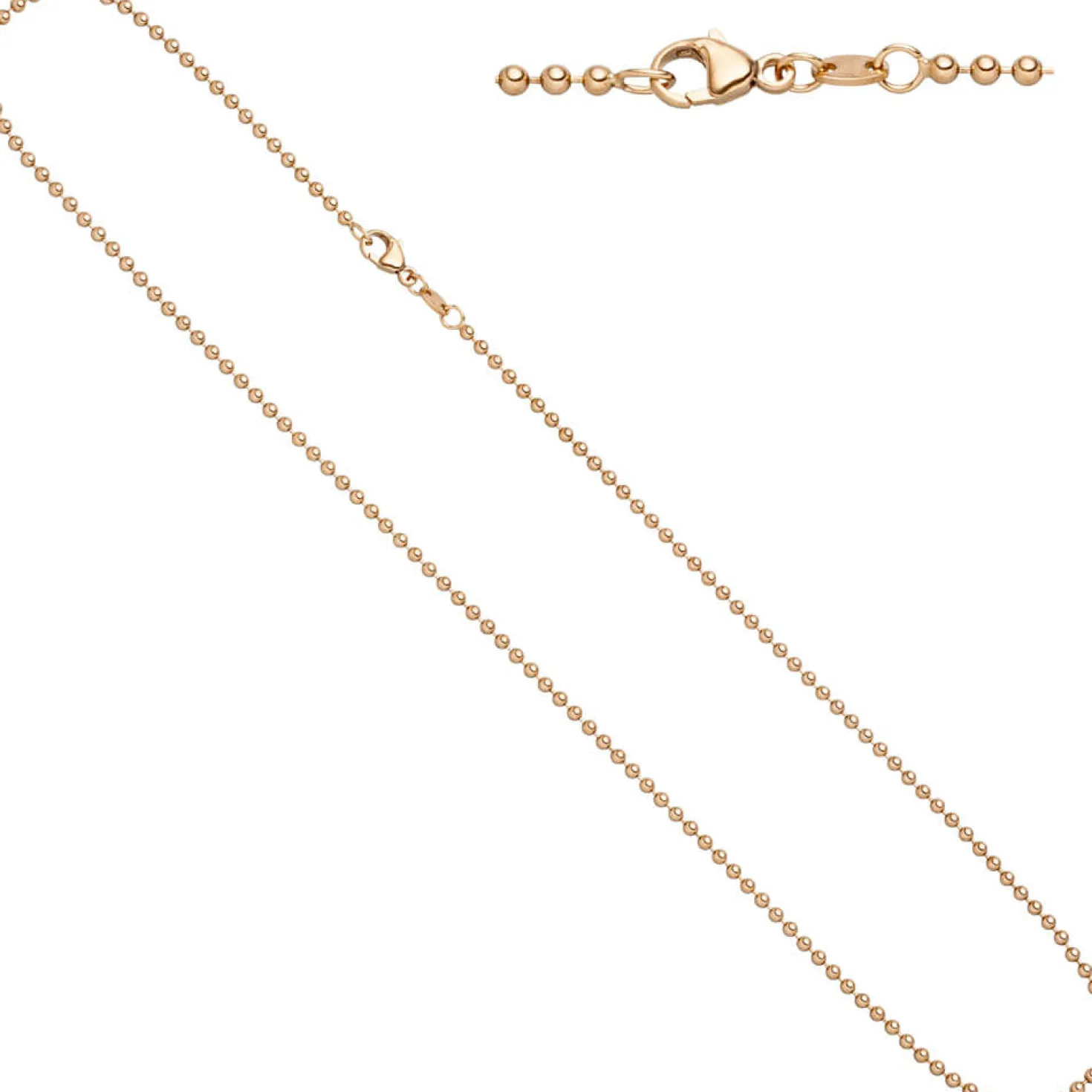 2,0mm Kugelkette Kette Halskette Collier Goldkette 585 Gold Rotgold 50cm
