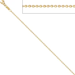 1,5mm Kugelkette Kette Halskette Halsschmuck 585 Gold Gelbgold 42cm