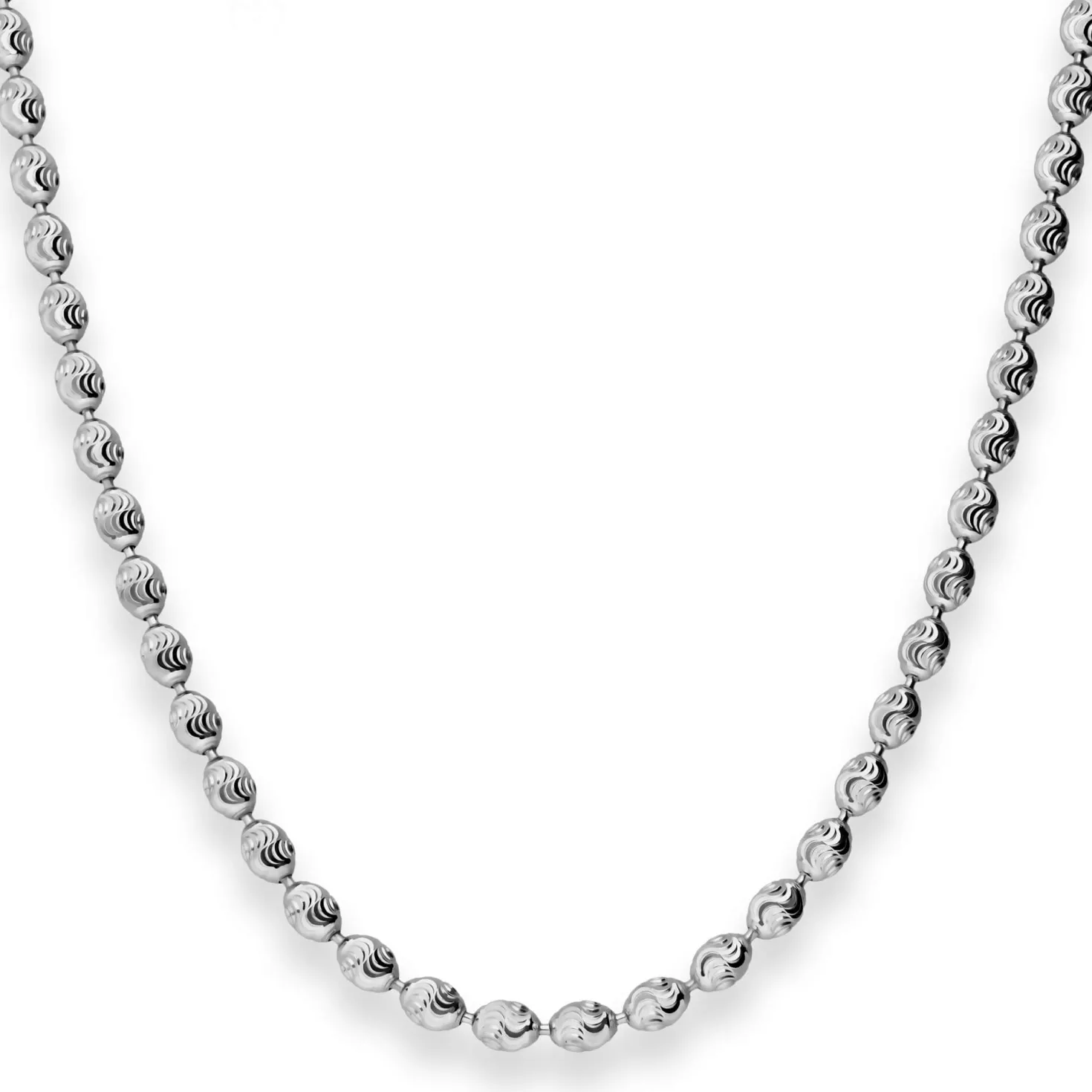 3,9mm Kugelkette Silberkette Collier Halskette aus 925 Silber rhodiniert 45cm