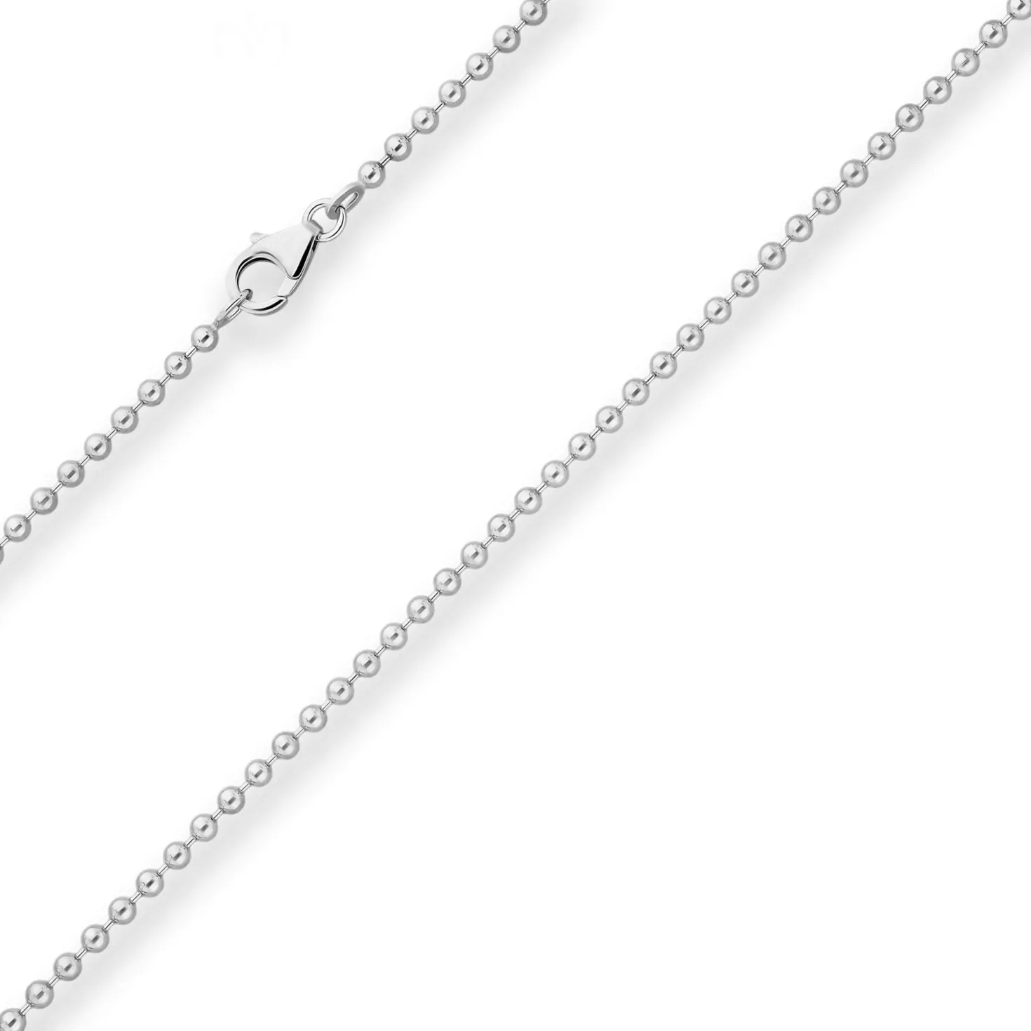 2,5mm Kugelkette Silberkette Collier Halskette aus 925 Silber rhodiniert 60cm