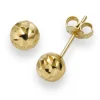 6mm Kugel Ohrstecker Stecker Ohrschmuck 585 Gold Gelbgold diamantiert