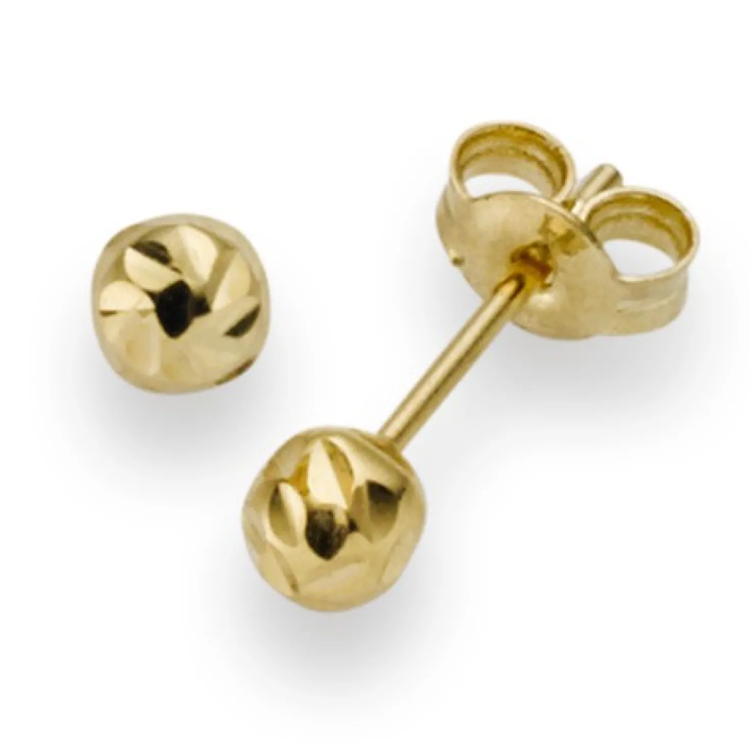 4mm Kugel Ohrstecker Stecker Ohrschmuck 585 Gold Gelbgold diamantiert