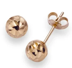 6mm Kugel Ohrstecker Stecker Ohrschmuck 585 Gold Rotgold diamantiert