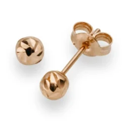 4mm Kugel Ohrstecker Stecker Ohrschmuck 750 Gold Rotgold diamantiert