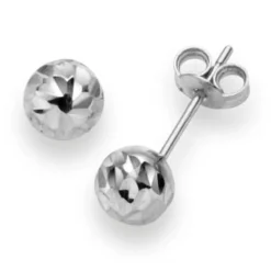6mm Kugel Ohrstecker Stecker Ohrschmuck 750 Gold Weißgold diamantiert