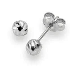4mm Kugel Ohrstecker Stecker Ohrschmuck 750 Gold Weißgold diamantiert