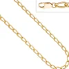 6,9mm Lang-Panzerkette Kette Halskette aus 925 Silber Gelbgold vergoldet, 45cm