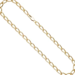 6,9mm Lang-Panzerkette Kette Halskette aus 925 Silber Gelbgold vergoldet, 45cm