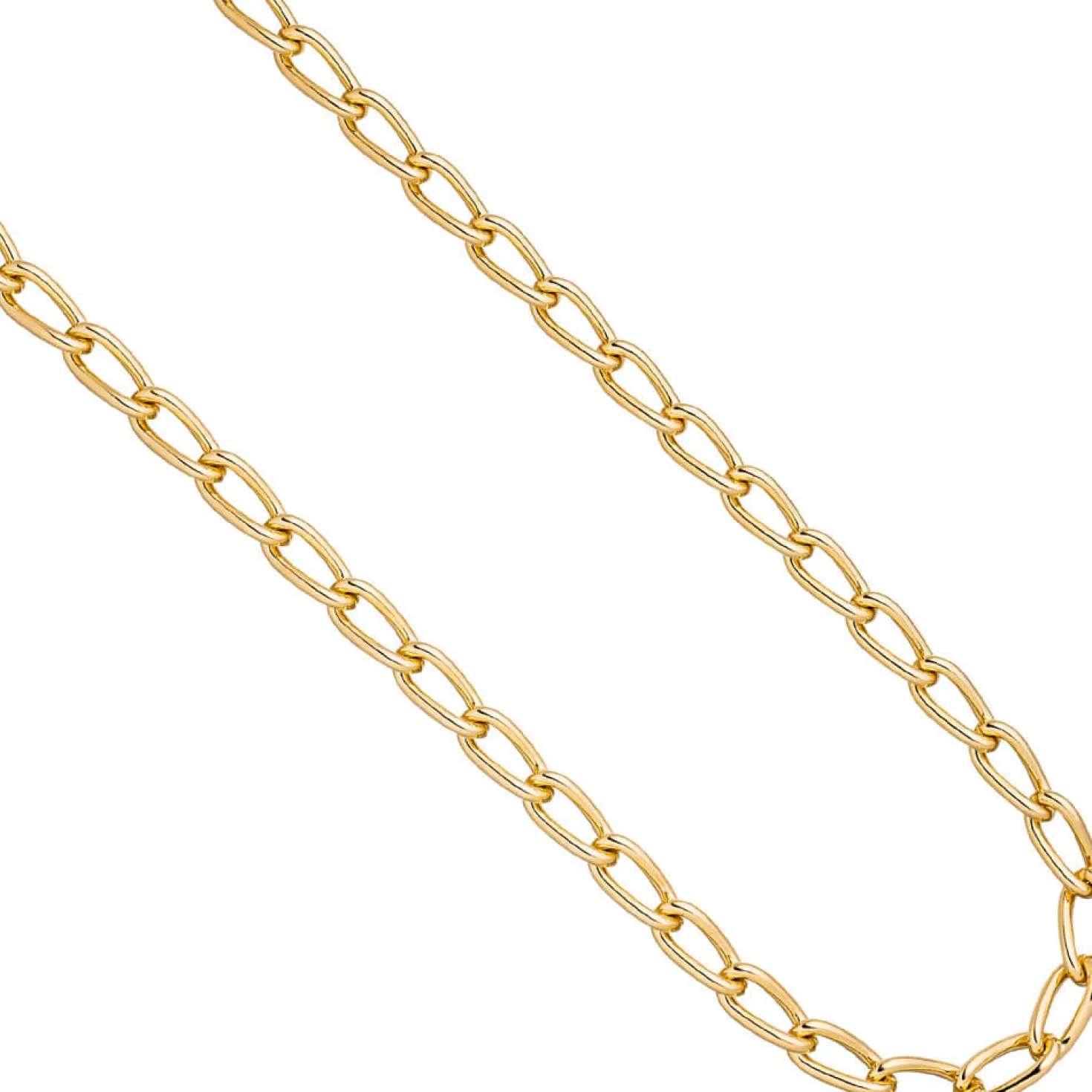 6,9mm Lang-Panzerkette Kette Halskette aus 925 Silber Gelbgold vergoldet, 45cm