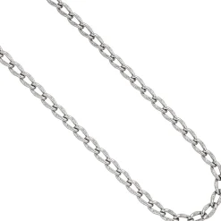 7,3mm Lang-Panzerkette Kette Halskette Silberkette Halsschmuck, 925 Silber, 45cm