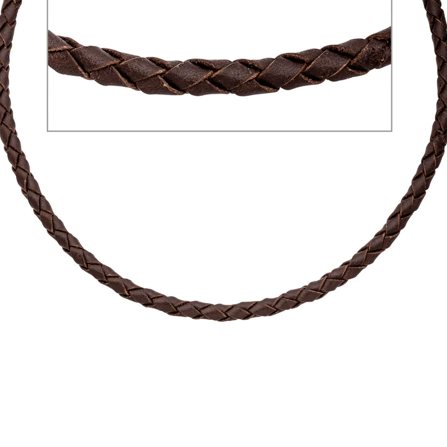 4,1mm Lederkette Kette Halskette Halsschmuck braun 925 Silber 45cm