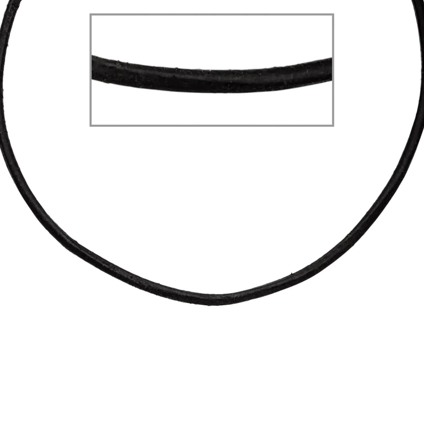 2mm Lederkette Lederband, schwarz, Karabiner 925 Silber, Unisex, 50cm
