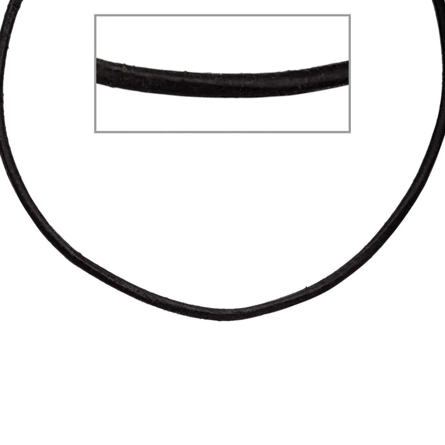 2mm Lederkette Lederband, schwarz, Karabiner 925 Silber, Unisex, 45cm