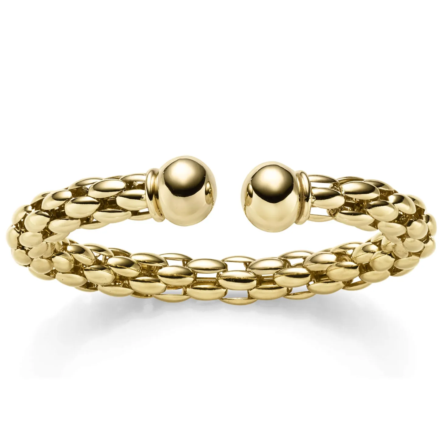 8,5mm Lotus-Armspange offener Armreif aus 585 Gold Gelbgold 58,5x45mm