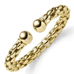 8,5mm Lotus-Armspange offener Armreif aus 585 Gold Gelbgold 58,5x45mm