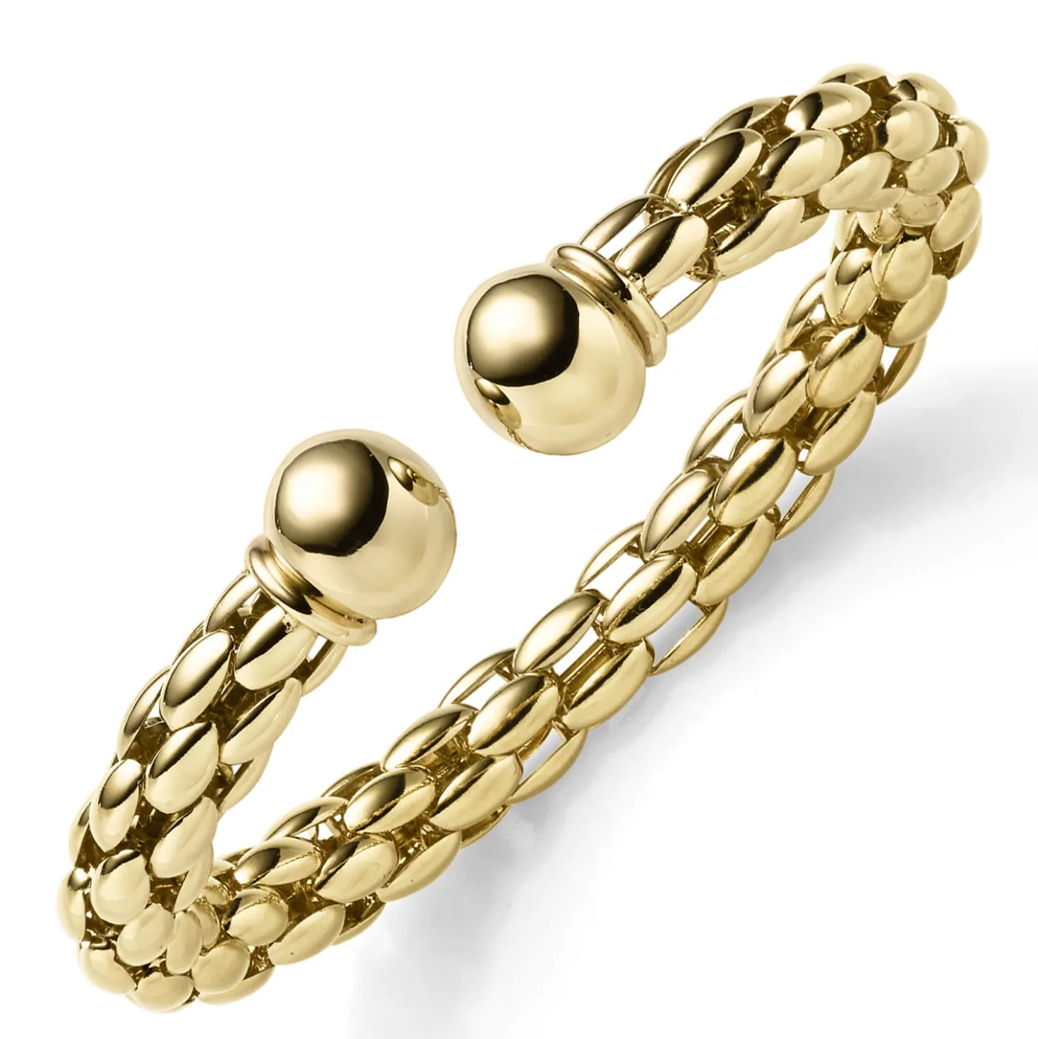 8,5mm Lotus-Armspange offener Armreif aus 585 Gold Gelbgold 58,5x45mm