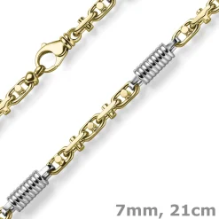 7mm Monte Carlo Armband aus 750 Gold Gelbgold Weißgold massiv bicolor 21cm