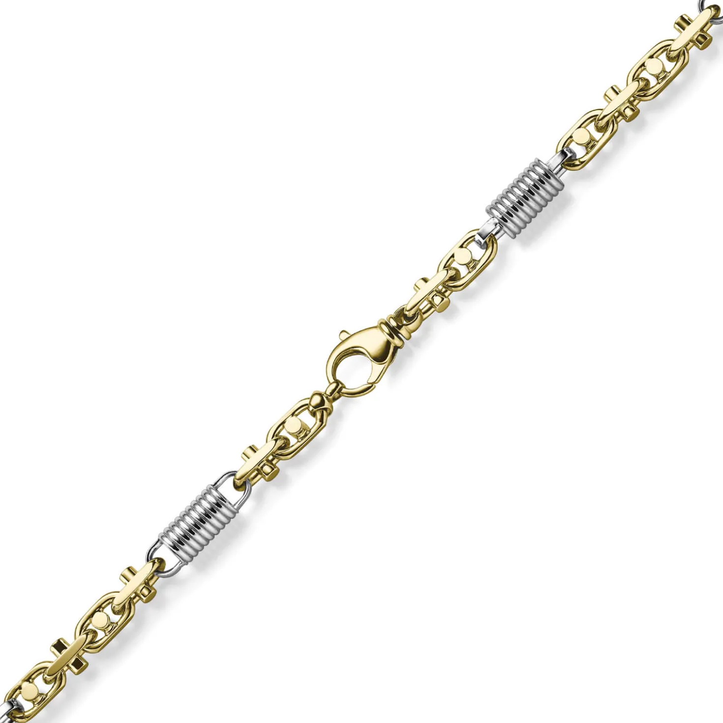 8,5mm Monte Carlo Armband aus 750 Gold Gelbgold Weißgold massiv bicolor 22cm