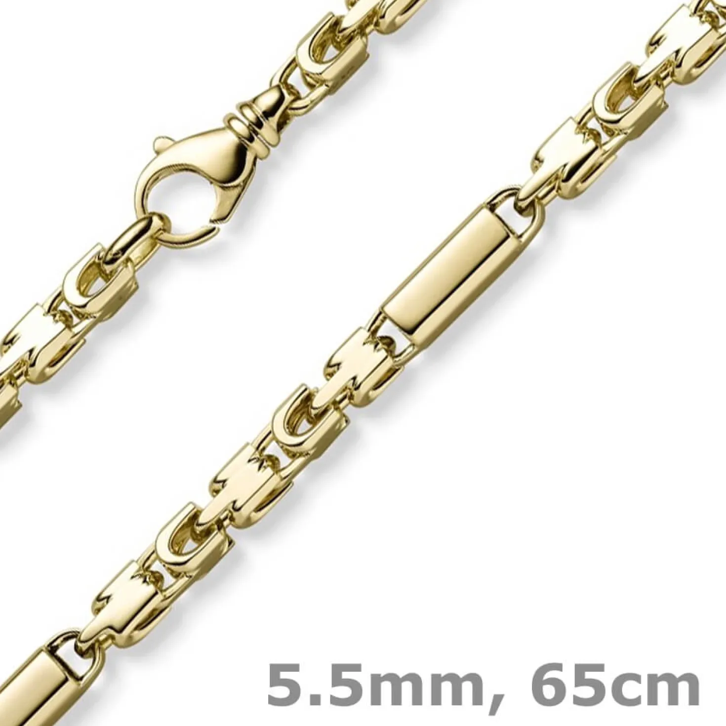 5,5mm Monte Carlo Herren Kette Halsschmuck Halskette aus 585 Gold Gelbgold 65cm