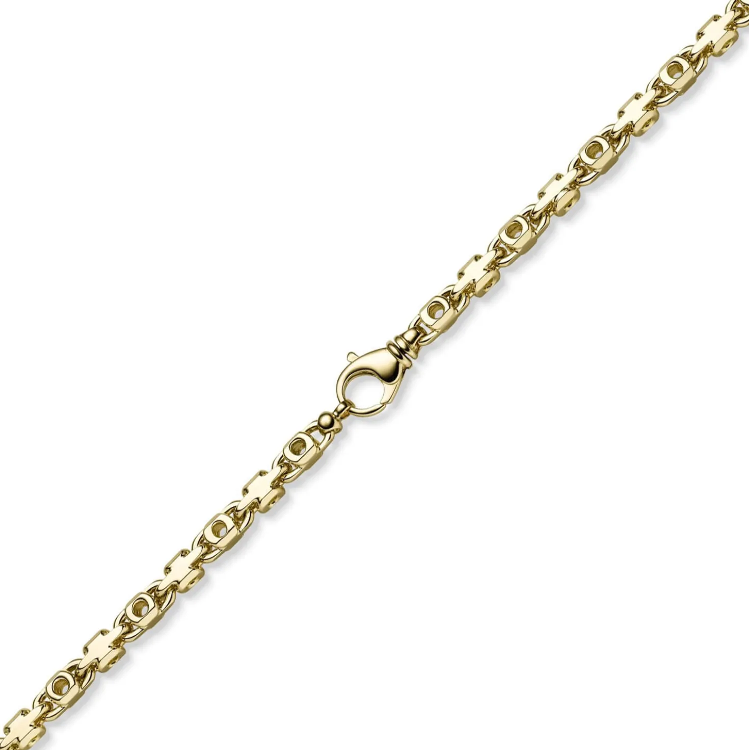 6,5mm Monte Carlo Kette Halskette aus 585 Gold Gelbgold massiv 65cm