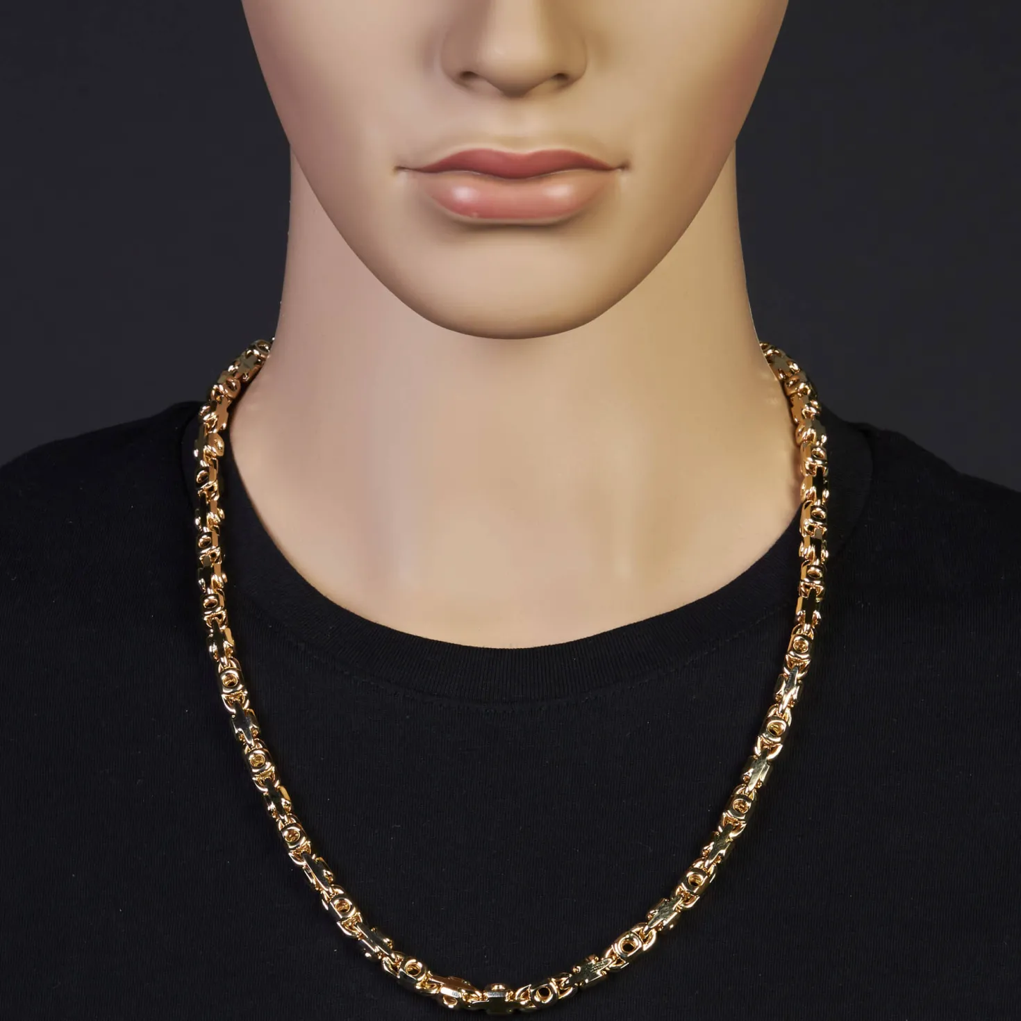 6,5mm Monte Carlo Kette Halskette aus 585 Gold Gelbgold massiv 65cm