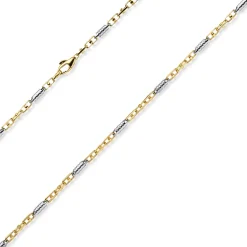 2,5mm Monte Carlo Kette Halskette aus 585 Gold Gelbgold Weißgold massiv 55cm