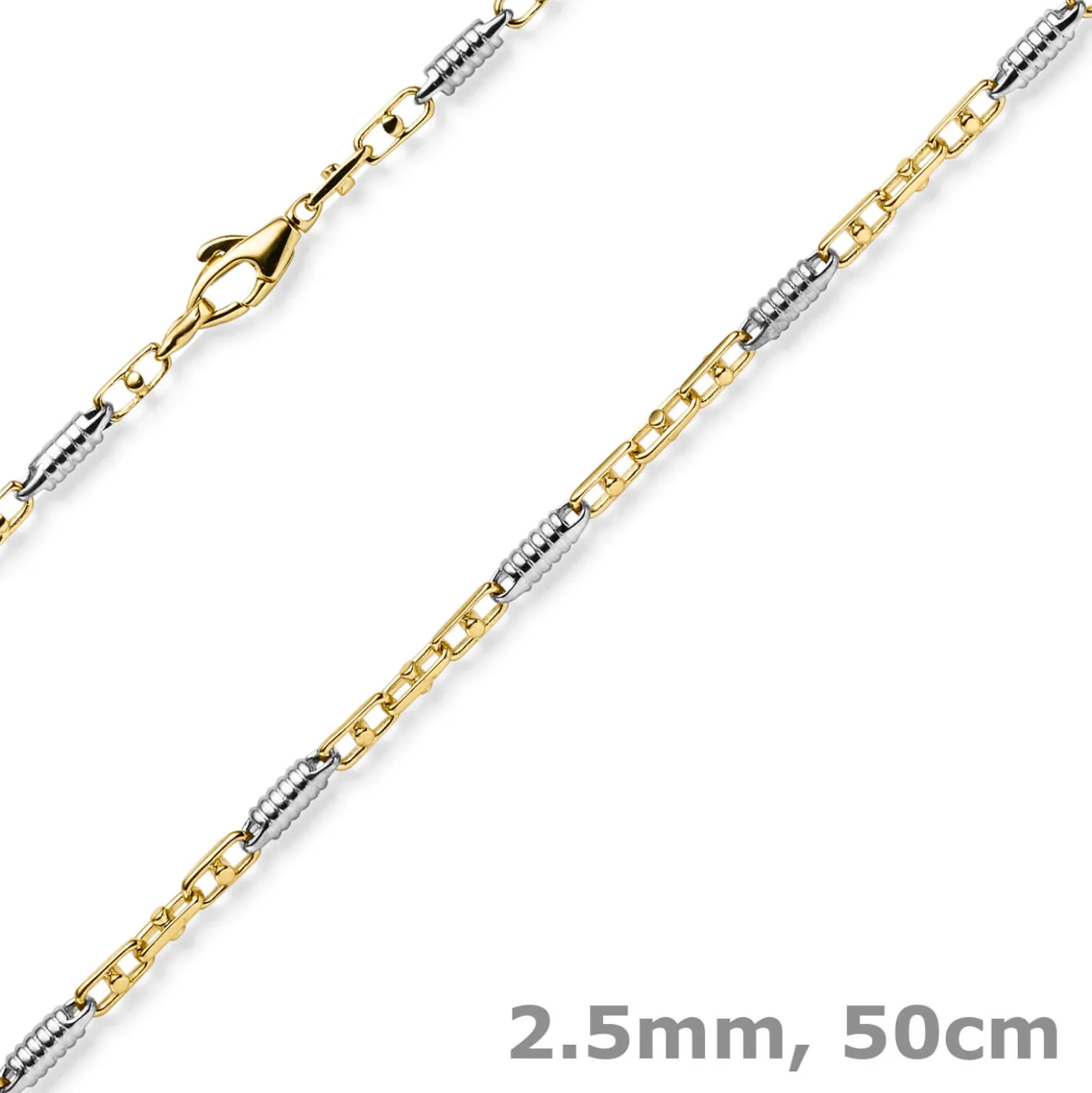 2,5mm Monte Carlo Kette Halskette aus 585 Gold Gelbgold Weißgold massiv 50cm