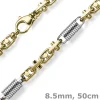 8,5mm Monte Carlo Kette Halskette 750 Gold Gelbgold Weißgold massiv bicolor 50cm