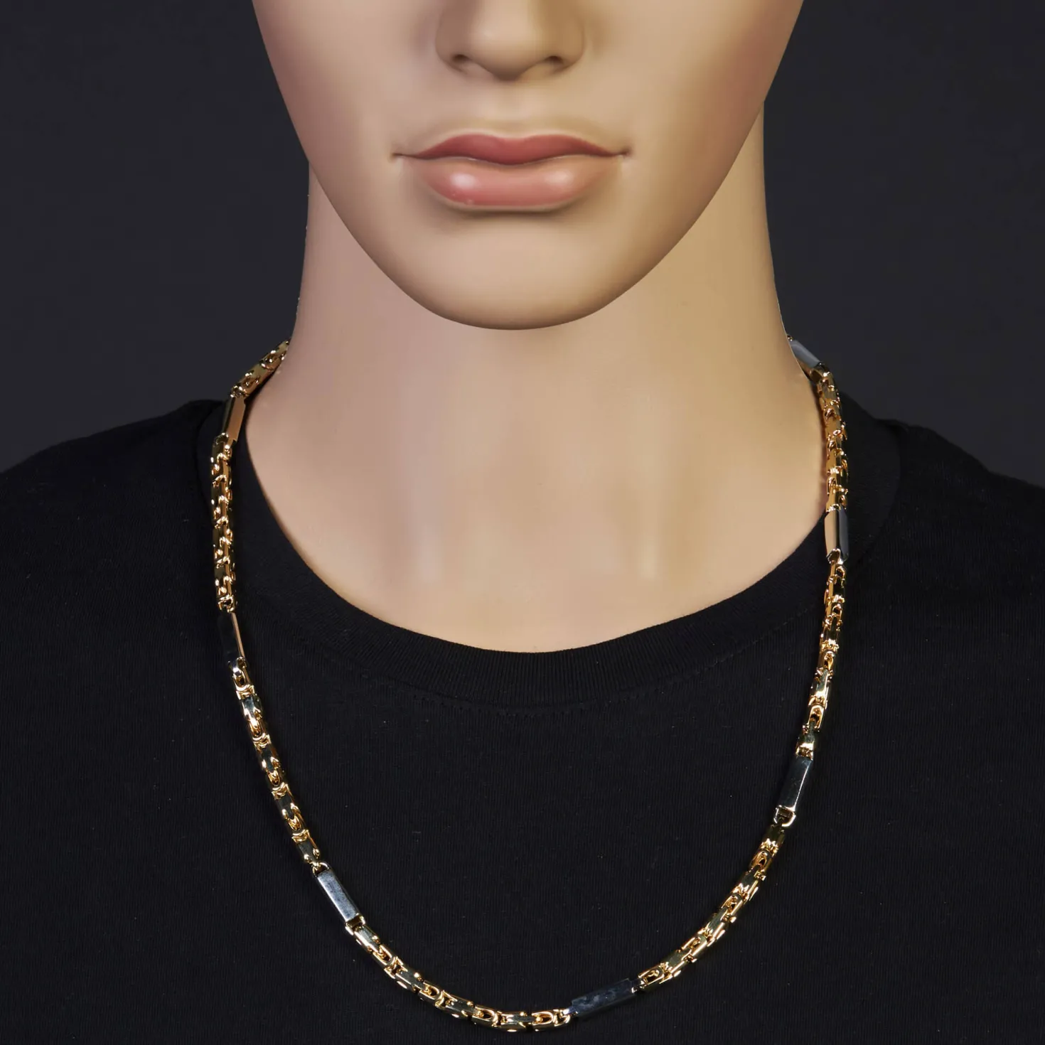4,5mm Monte Carlo Kette Halskette 585 Gold Gelbgold Weißgold massiv 65cm Herren