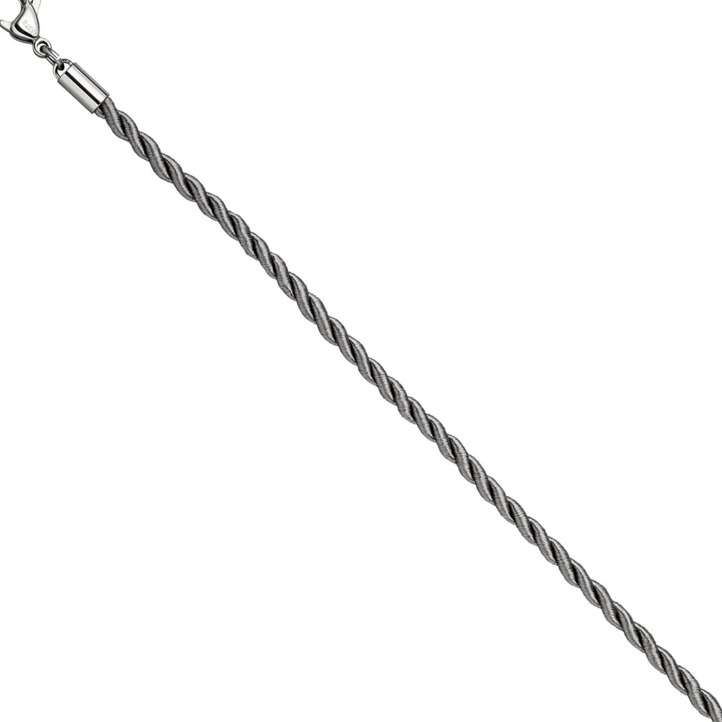 2,9mm Nylonkordel graue Kette aus Edelstahl Halsschmuck, 80cm