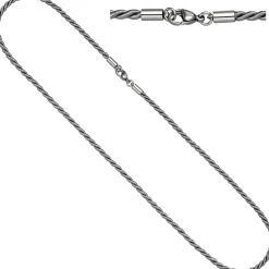 2,9mm Nylonkordel graue Kette aus Edelstahl Halsschmuck, 80cm
