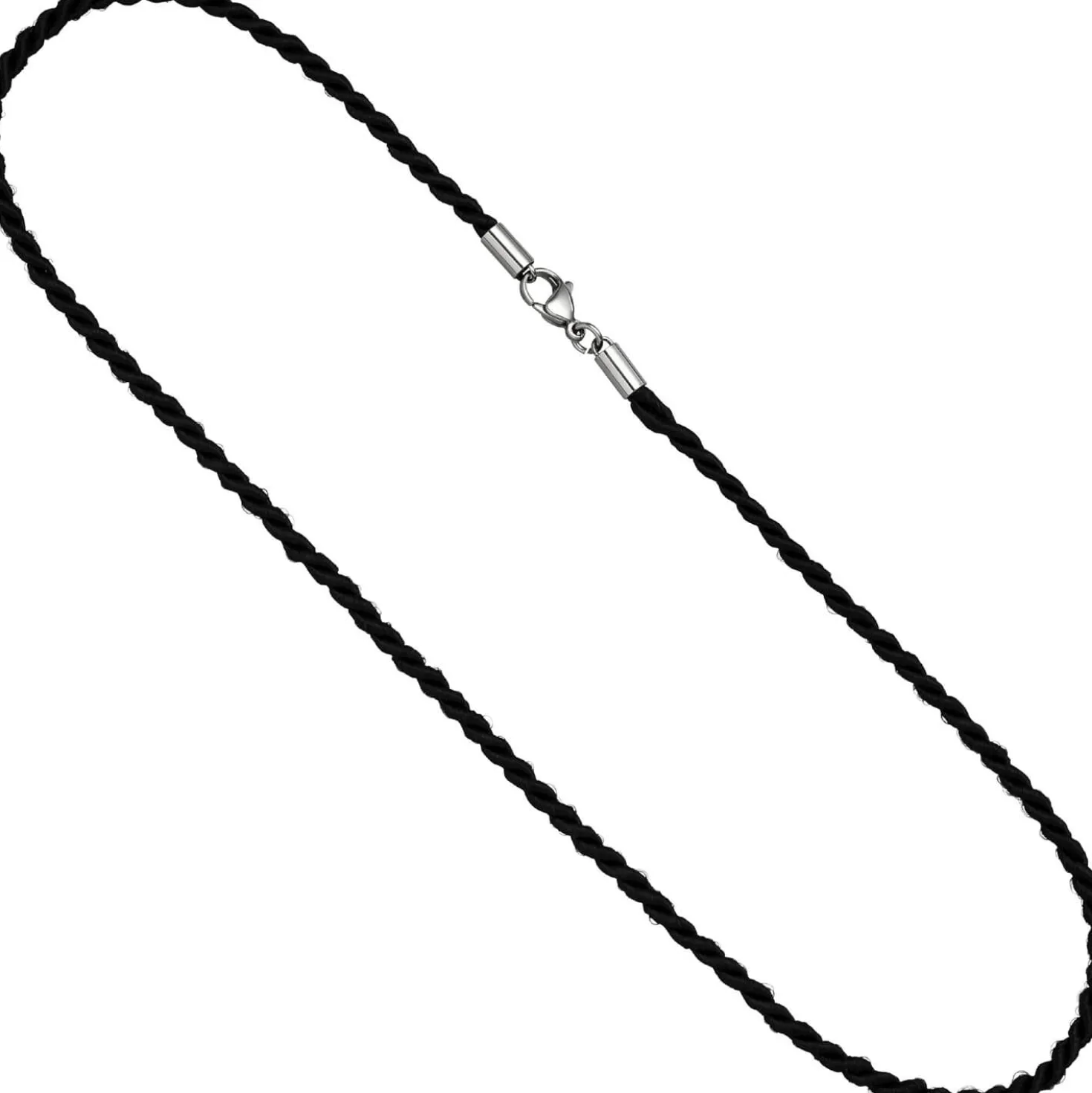 2,9mm Nylonkordel schwarze Kette aus Edelstahl Halsschmuck, 45cm