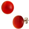 12mm Ohrstecker Ohrringe, 925 Silber, rote Carneole Karneol, rund, Damen