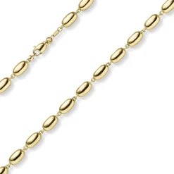 6,5mm Oliven-Kette Halskette Collier aus 585 Gold Gelbgold glänzend 50cm