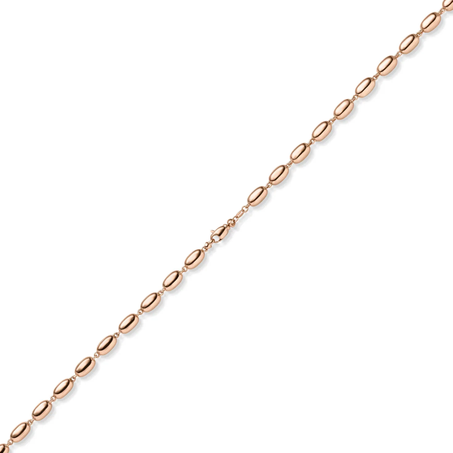 6,5mm Oliven-Kette Halskette Collier aus 585 Gold Rotgold glänzend 50cm