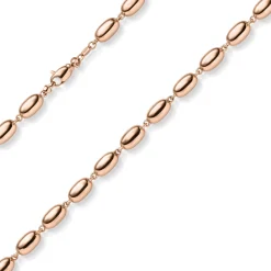 6,5mm Oliven-Kette Halskette Collier aus 585 Gold Rotgold glänzend 50cm
